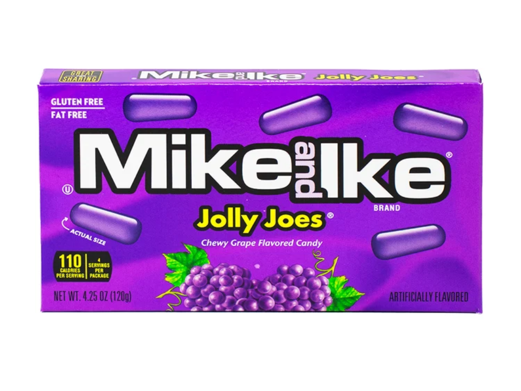 Mike and Ike Jolly Joes Chewy Grape Candy - 129g