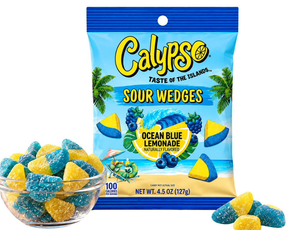Calypso Sour Wedges Ocean Blue Lemonade 127g