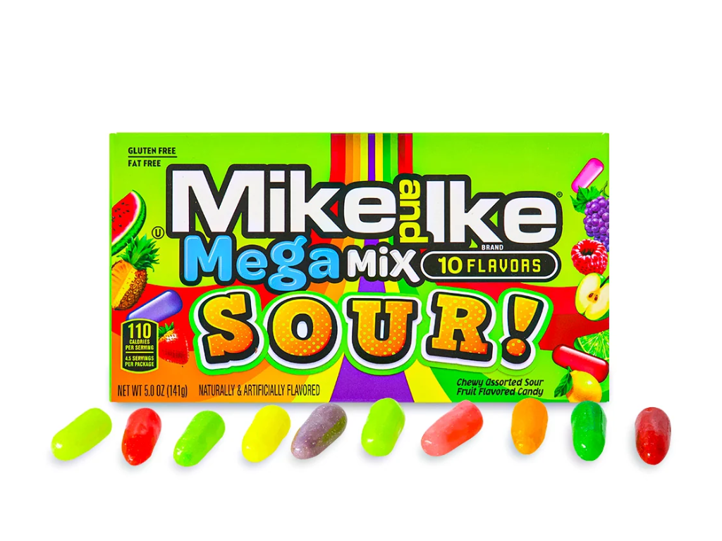Mike and Ike Mega Mix Sour 10 Flavors - 141g