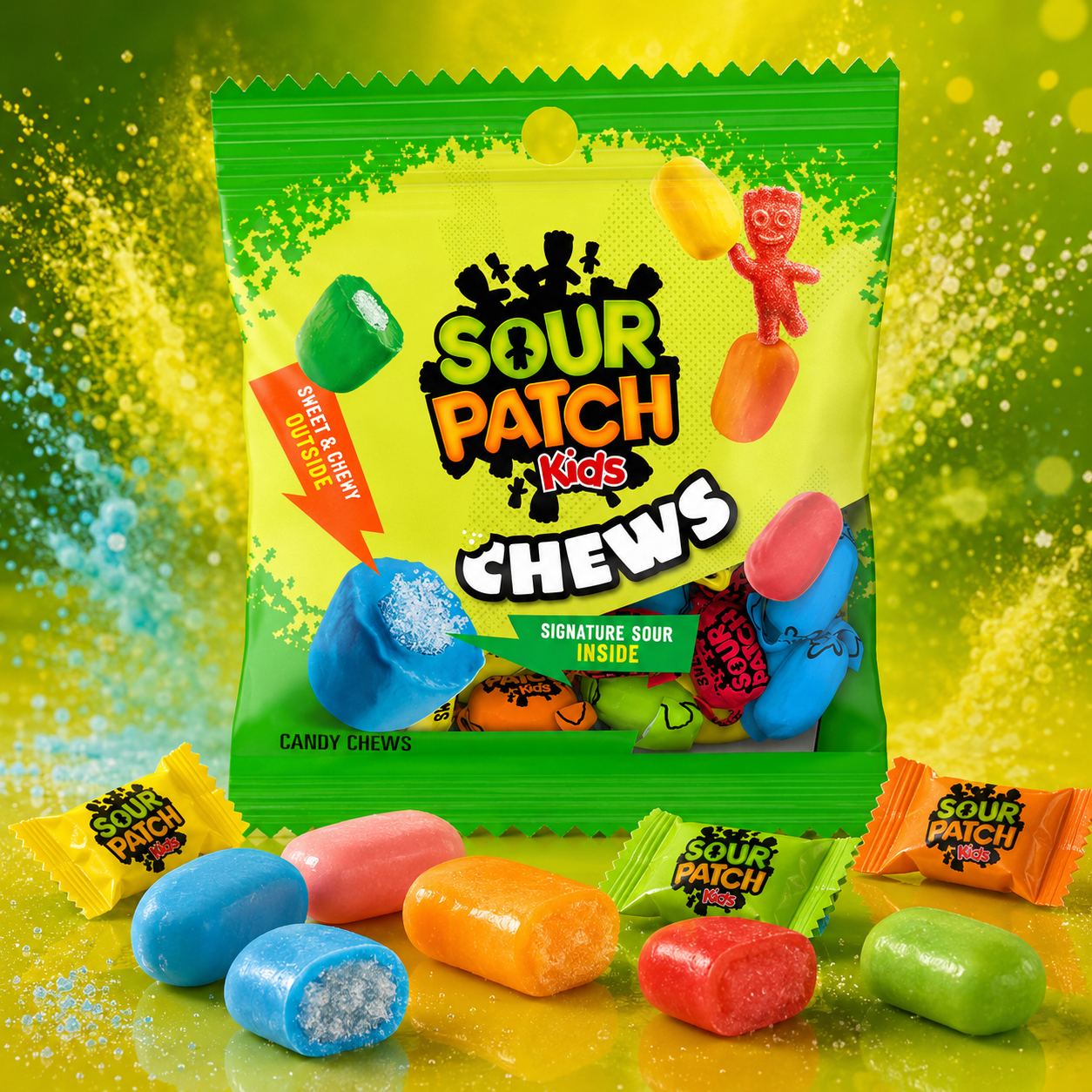 Sour Patch Kids Chews 60 g – Saure Kaubonbons – American Candy & Snacks – CANDYKÖNIG