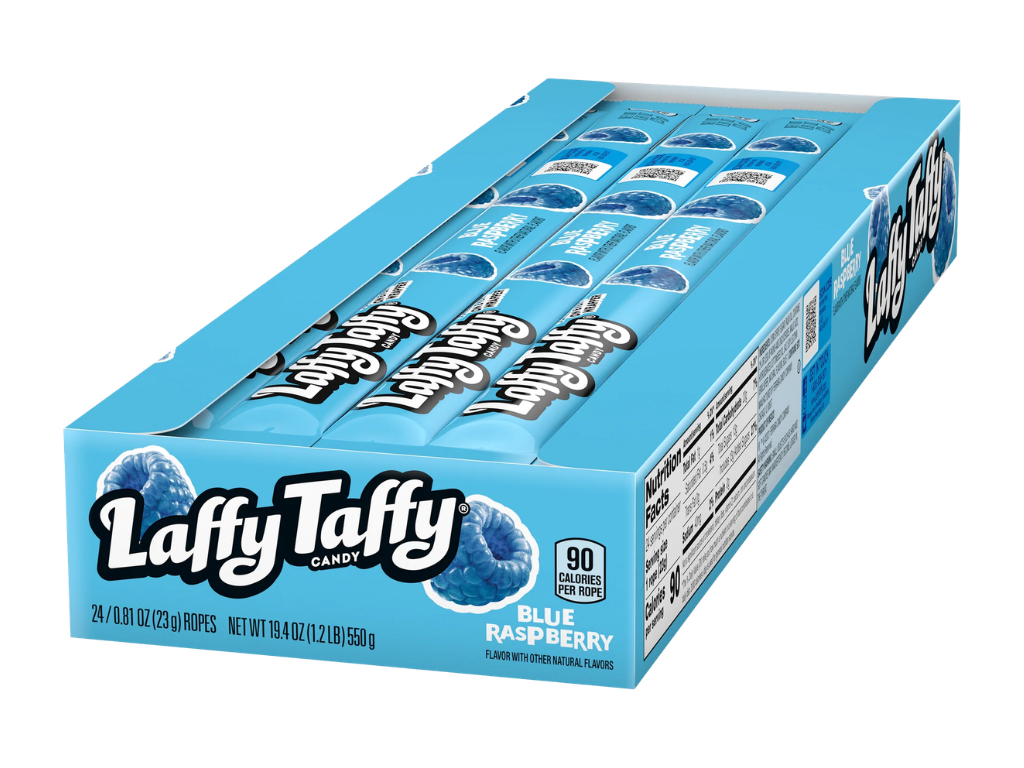 Laffy Taffy Blue Raspberry 23g – Kaubonbon mit blauem Himbeergeschmack.