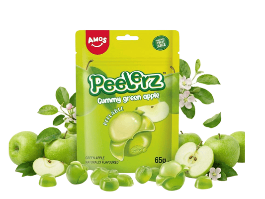 AMOS Peelerz Green Apple – 65 g – American Candy & Snacks – CANDYKÖNIG