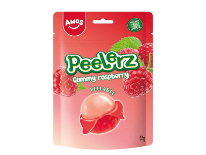 AMOS Peelerz Gummy Raspberry – 65 g – American Candy & Snacks – CANDYKÖNIG