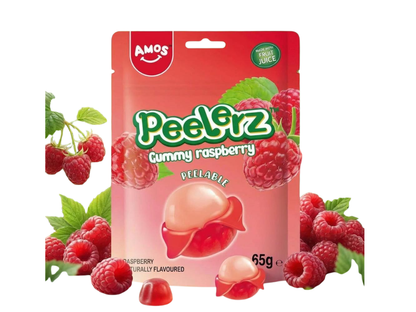 AMOS Peelerz Gummy Raspberry – 65 g – American Candy & Snacks – CANDYKÖNIG
