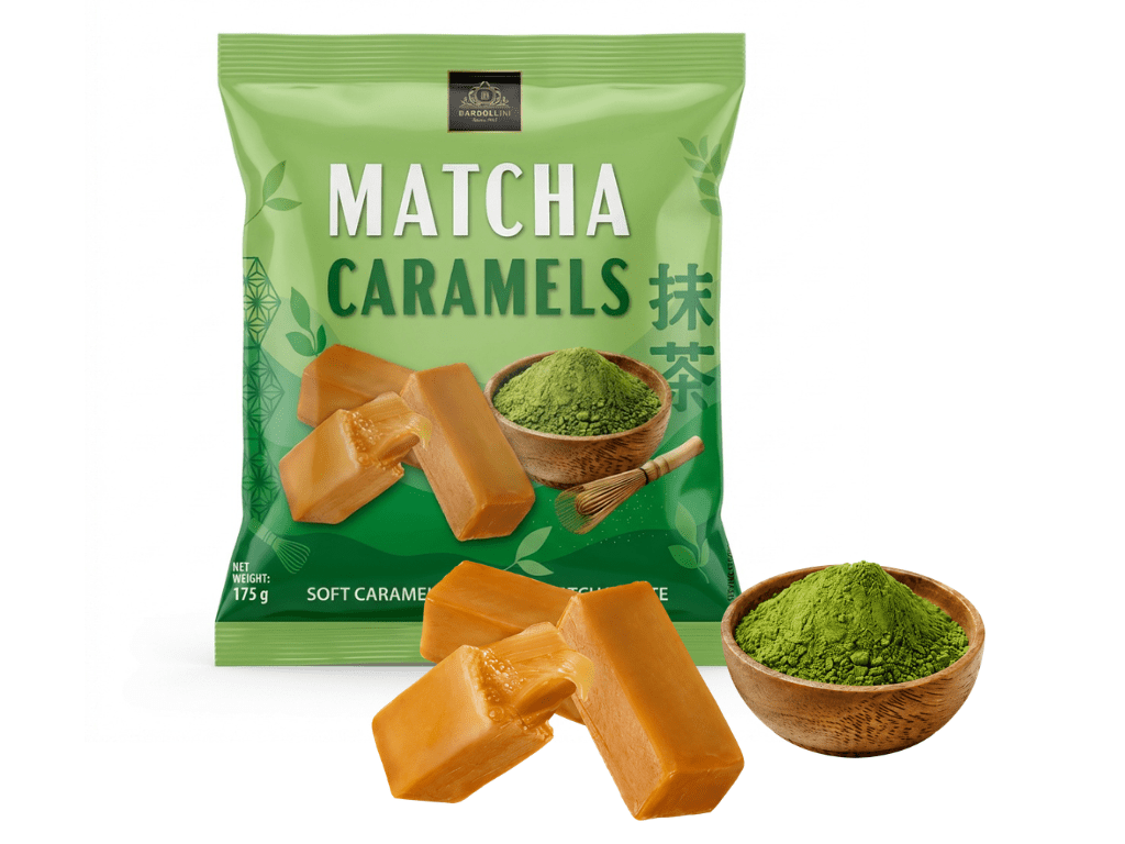 Bardollini Matcha Caramels – Weiche Matcha-Karamellbonbons 175 g – American Candy & Snacks – CANDYKÖNIG