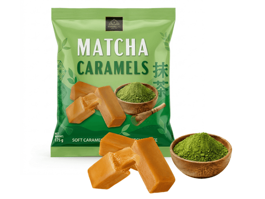 Bardollini Matcha Caramels – Weiche Matcha-Karamellbonbons 175 g – American Candy & Snacks – CANDYKÖNIG