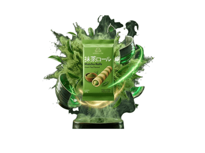 Bardollini Matcha Rolls – Waffelröllchen mit Matcha-Creme 120 g – American Candy & Snacks – CANDYKÖNIG