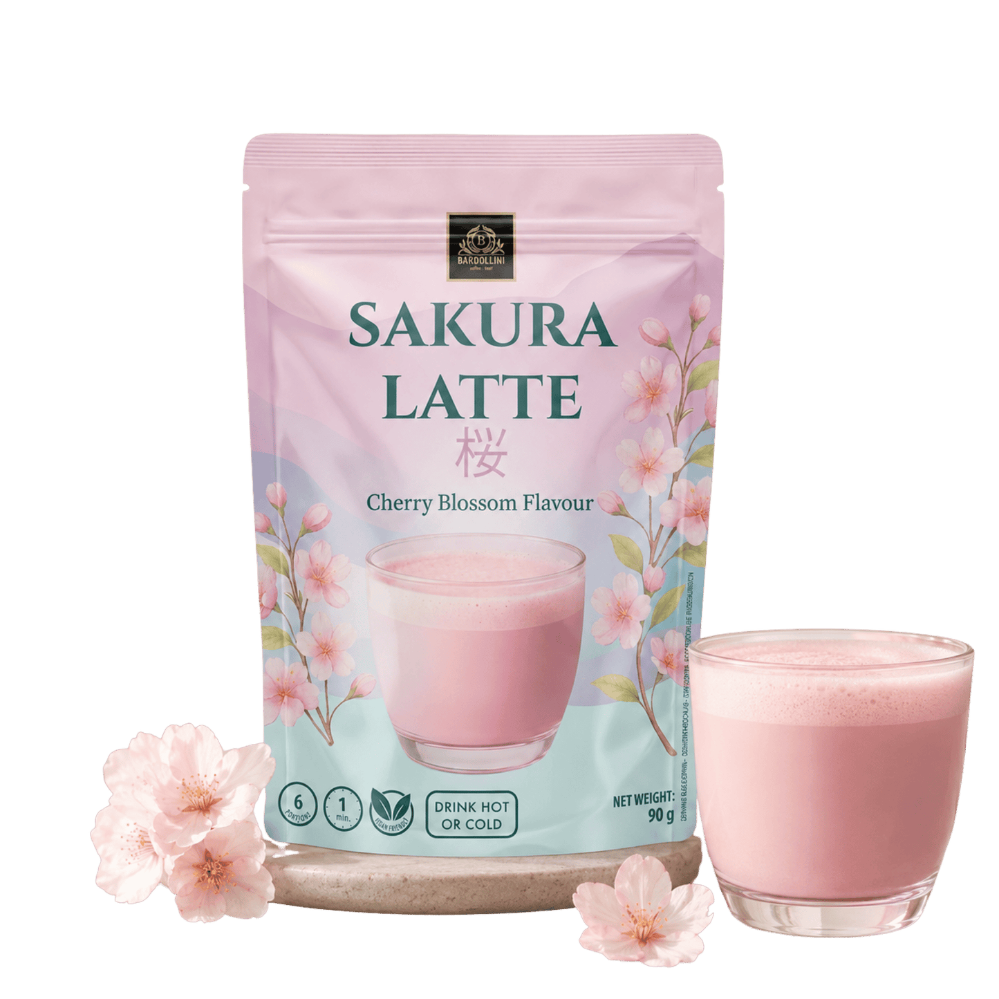 Bardollini Sakura Latte 90 g – Kirschblüten-Getränkepulver – American Candy & Snacks – CANDYKÖNIG