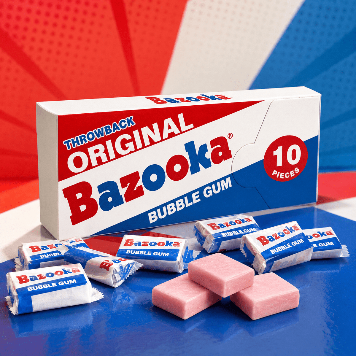 Bazooka Wallet Pack 60 g – Original Bubble Gum USA-Import – American Candy & Snacks – CANDYKÖNIG