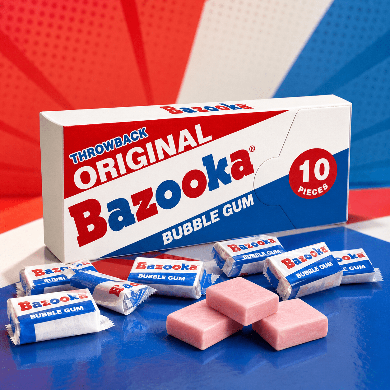 Bazooka Wallet Pack 60 g – Original Bubble Gum USA-Import – American Candy & Snacks – CANDYKÖNIG