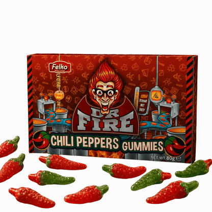 Dr. Fire Chili Pepper Gummies 80 g – Scharfes Fruchtgummi – American Candy & Snacks – CANDYKÖNIG