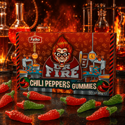 Dr. Fire Chili Pepper Gummies 80 g – Scharfes Fruchtgummi – American Candy & Snacks – CANDYKÖNIG