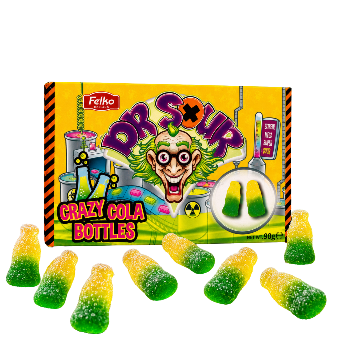 Dr. Sour Crazy Cola Bottles 90 g – Saure Cola-Fruchtgummis – American Candy & Snacks – CANDYKÖNIG