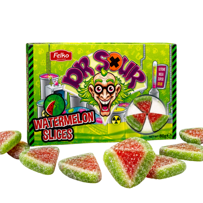 Dr. Sour Watermelon Slices 80 g – Saure Fruchtgummis – American Candy & Snacks – CANDYKÖNIG