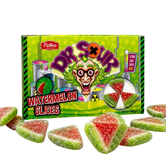 Dr. Sour Watermelon Slices 80 g – Saure Fruchtgummis – American Candy & Snacks – CANDYKÖNIG
