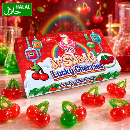 Dr. Sweet Lucky Cherries 80 g – Kirsch-Fruchtgummi – American Candy & Snacks – CANDYKÖNIG