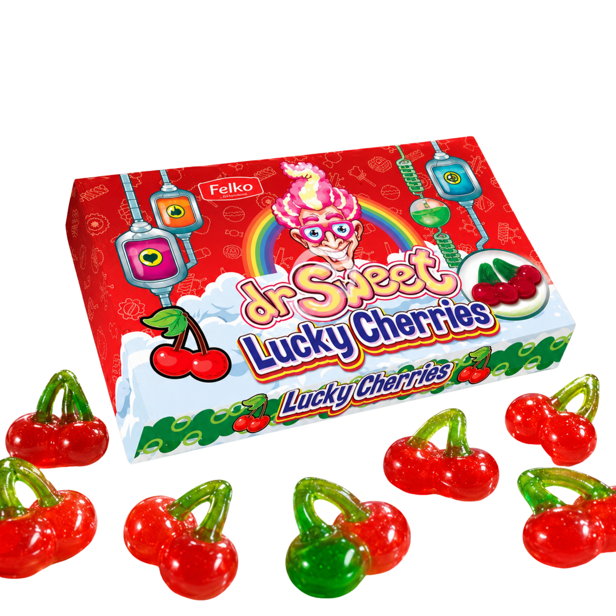 Dr. Sweet Lucky Cherries 80 g – Kirsch-Fruchtgummi – American Candy & Snacks – CANDYKÖNIG