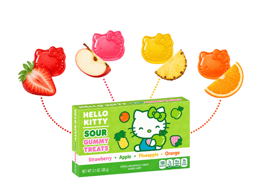 Hello Kitty Sour Gummy Treats – Saure Fruchtgummis 88 g – American Candy & Snacks – CANDYKÖNIG