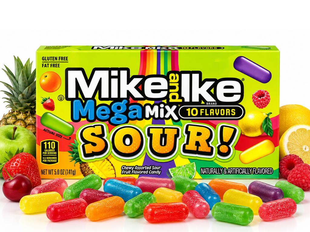 Mike and Ike Mega Mix Sour 10 Flavors - 141g
