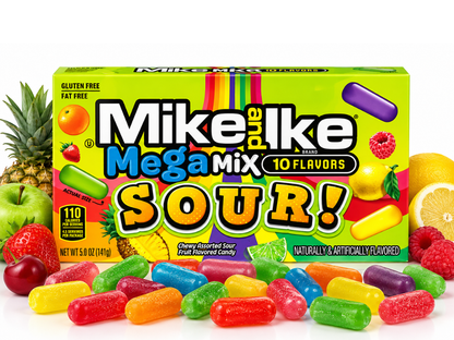 Mike and Ike Mega Mix Sour 10 Flavors - 141g