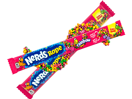 Nerds Rope Rainbow – Knusprige Nerds mit weichem Fruchtgummi 26 g – American Candy & Snacks – CANDYKÖNIG