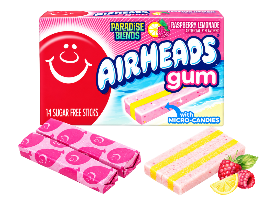 Airheads Gum Raspberry Lemonade mit Micro Candies - 14 Sticks