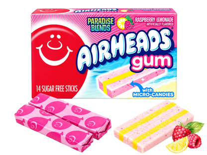 Airheads Gum Raspberry Lemonade mit Micro Candies - 14 Sticks