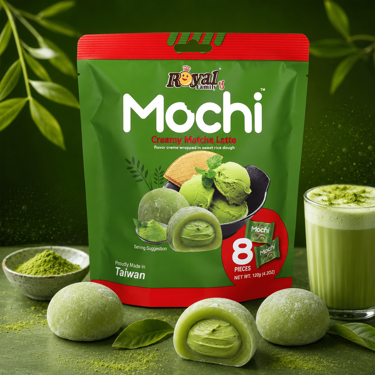 Royal Family Mochi Creamy Matcha Latte 120 g – American Candy & Snacks – CANDYKÖNIG