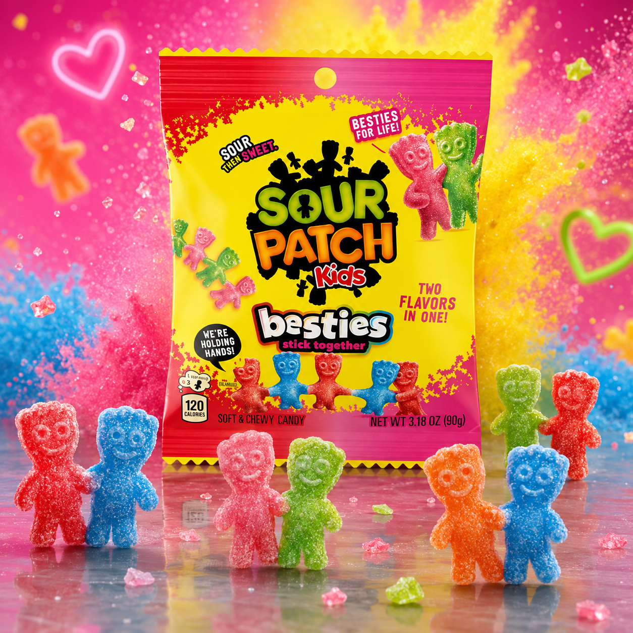 Sour Patch Kids Besties 2 Flavours 90 g – Fruchtgummis – American Candy & Snacks – CANDYKÖNIG