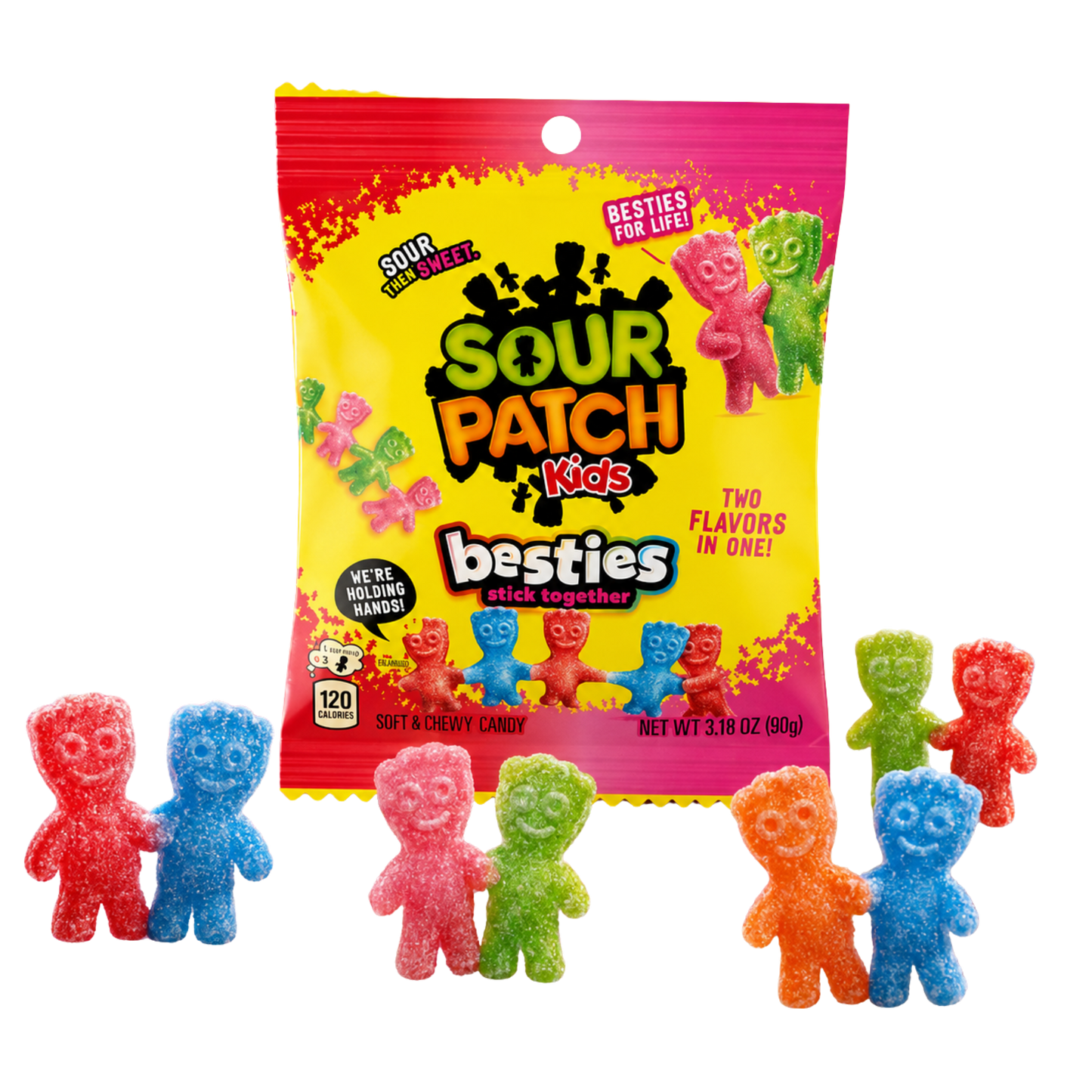 Sour Patch Kids Besties 2 Flavours 90 g – Fruchtgummis – American Candy & Snacks – CANDYKÖNIG