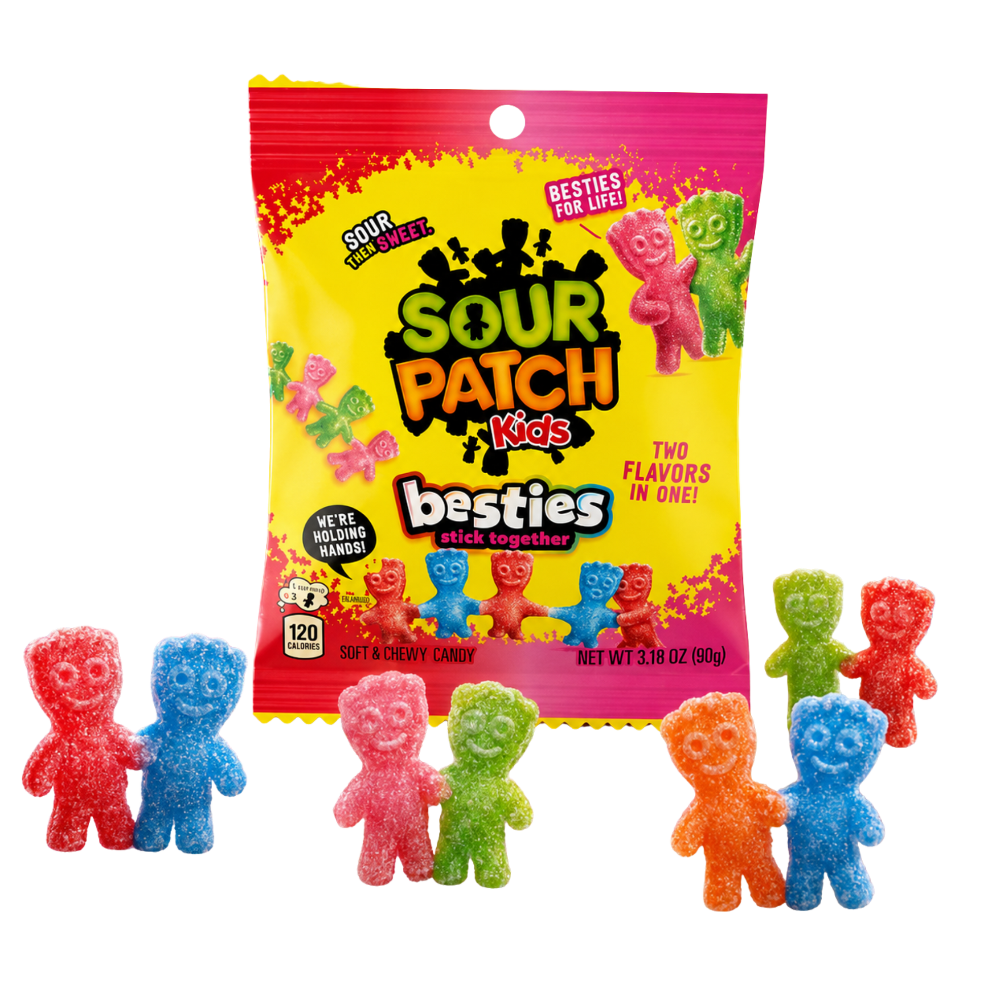 Sour Patch Kids Besties 2 Flavours 90 g – Fruchtgummis – American Candy & Snacks – CANDYKÖNIG