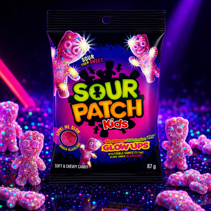 Sour Patch Kids Glow Ups 87 g – Saure Fruchtgummis – American Candy & Snacks – CANDYKÖNIG