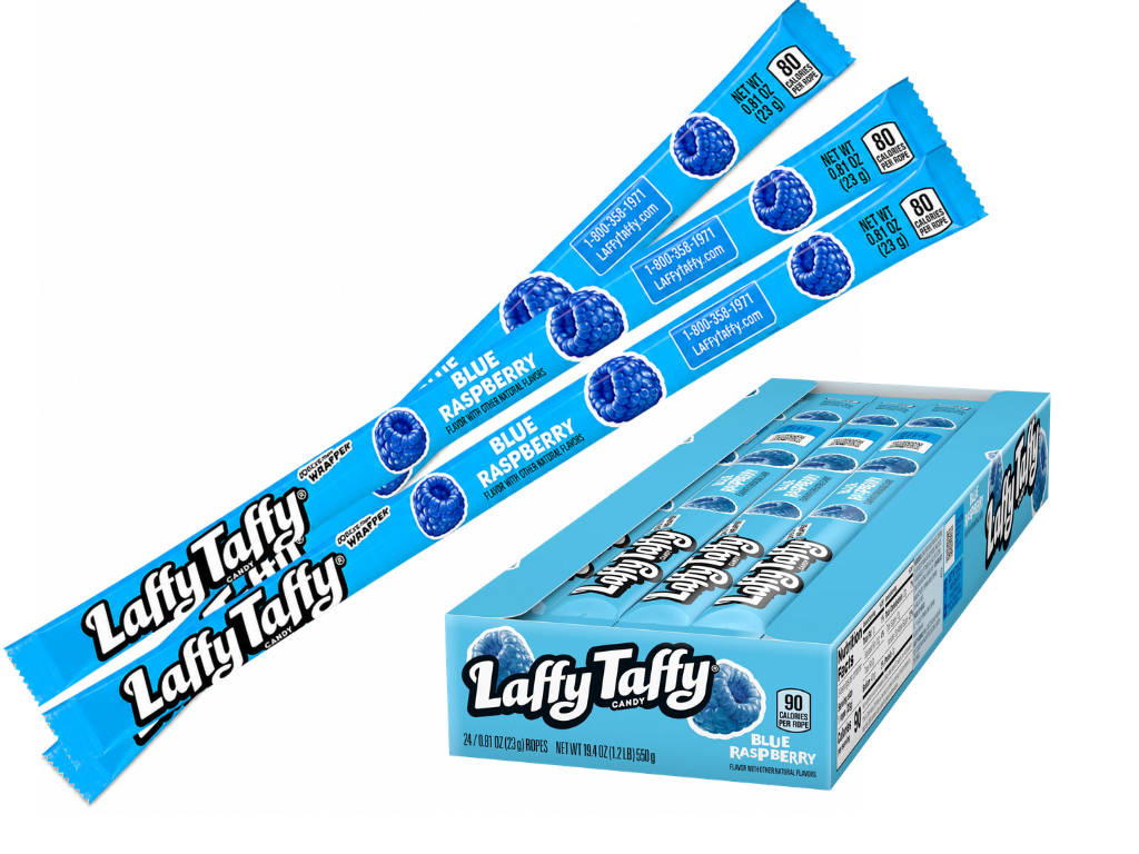 Laffy Taffy Blue Raspberry 23g – Kaubonbon mit blauem Himbeergeschmack.