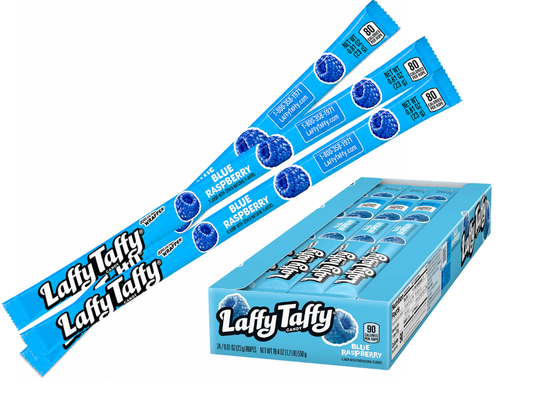 Laffy Taffy Blue Raspberry 23g – Kaubonbon mit blauem Himbeergeschmack.