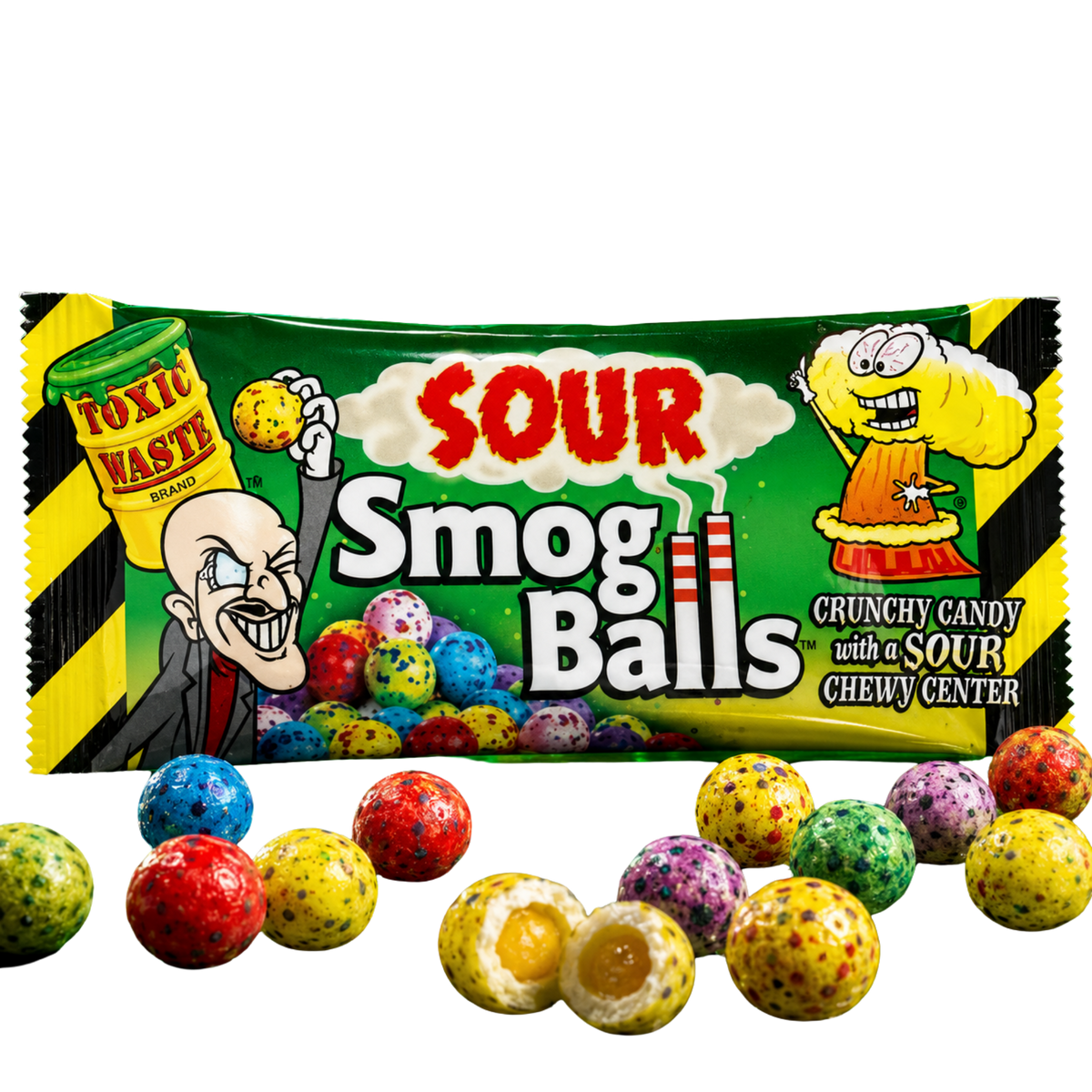 Toxic Waste Sour Smog Balls 48 g – Saure Bonbonkugeln – American Candy & Snacks – CANDYKÖNIG