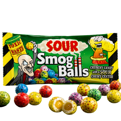 Toxic Waste Sour Smog Balls 48 g – Saure Bonbonkugeln – American Candy & Snacks – CANDYKÖNIG