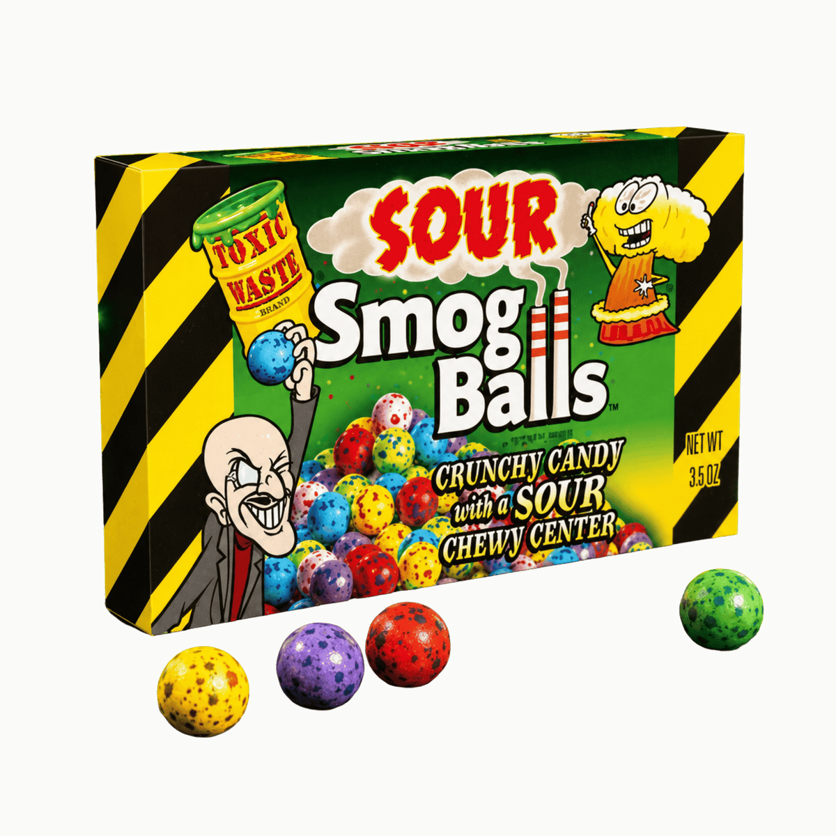 Toxic Waste Sour Smog Balls Theatre Box 85 g – Saure Bonbons – American Candy & Snacks – CANDYKÖNIG