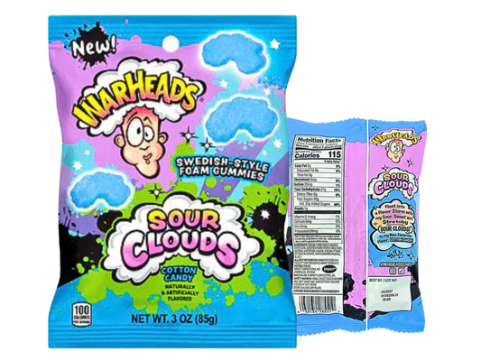 Warheads Sour Clouds Cotton Candy – 85 g – American Candy & Snacks – CANDYKÖNIG