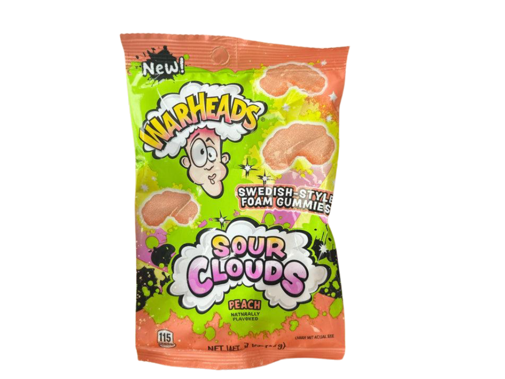 Warheads Sour Clouds Peach Flavored Foam Gummies – 85 g – American Candy & Snacks – CANDYKÖNIG