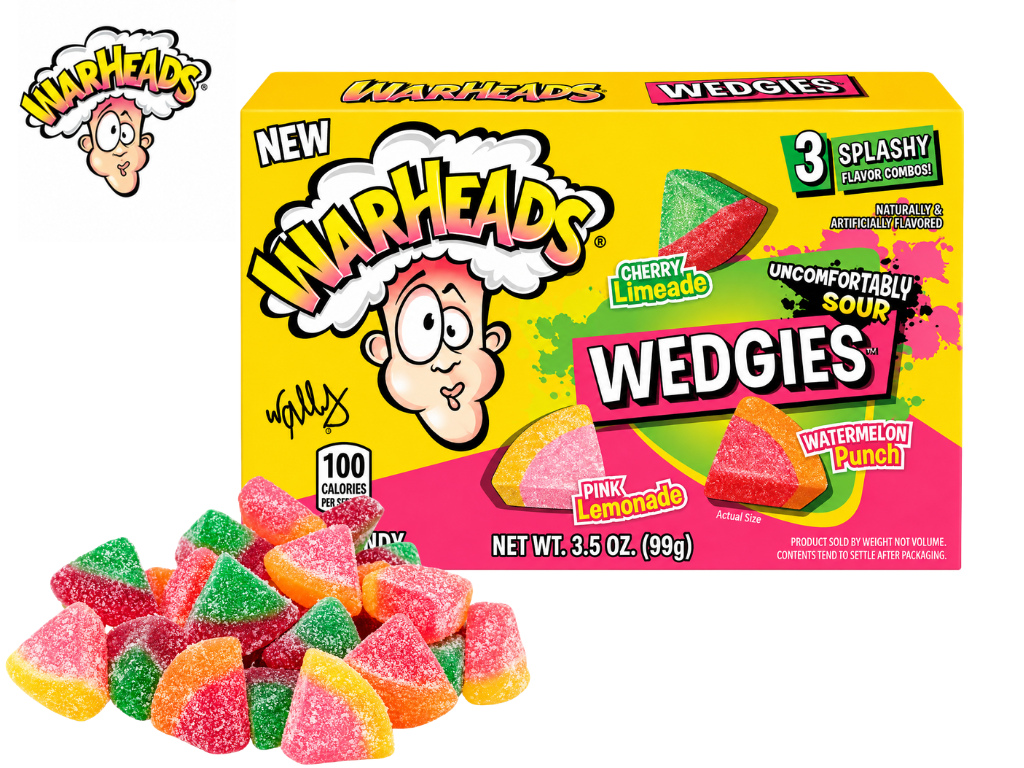 Warheads Sour Wedgies 99g – Saure Kaubonbons mit 3 fruchtigen Geschmackskombinationen