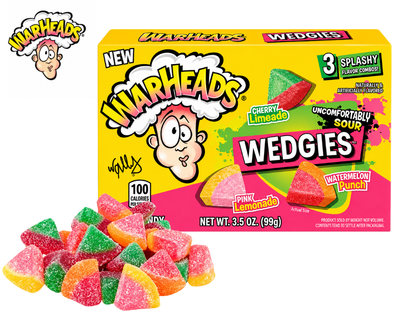 Warheads Sour Wedgies 99g – Saure Kaubonbons mit 3 fruchtigen Geschmackskombinationen