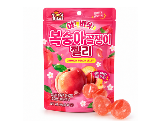 Yum'z Bites Crunch Peach Jelly - 40g