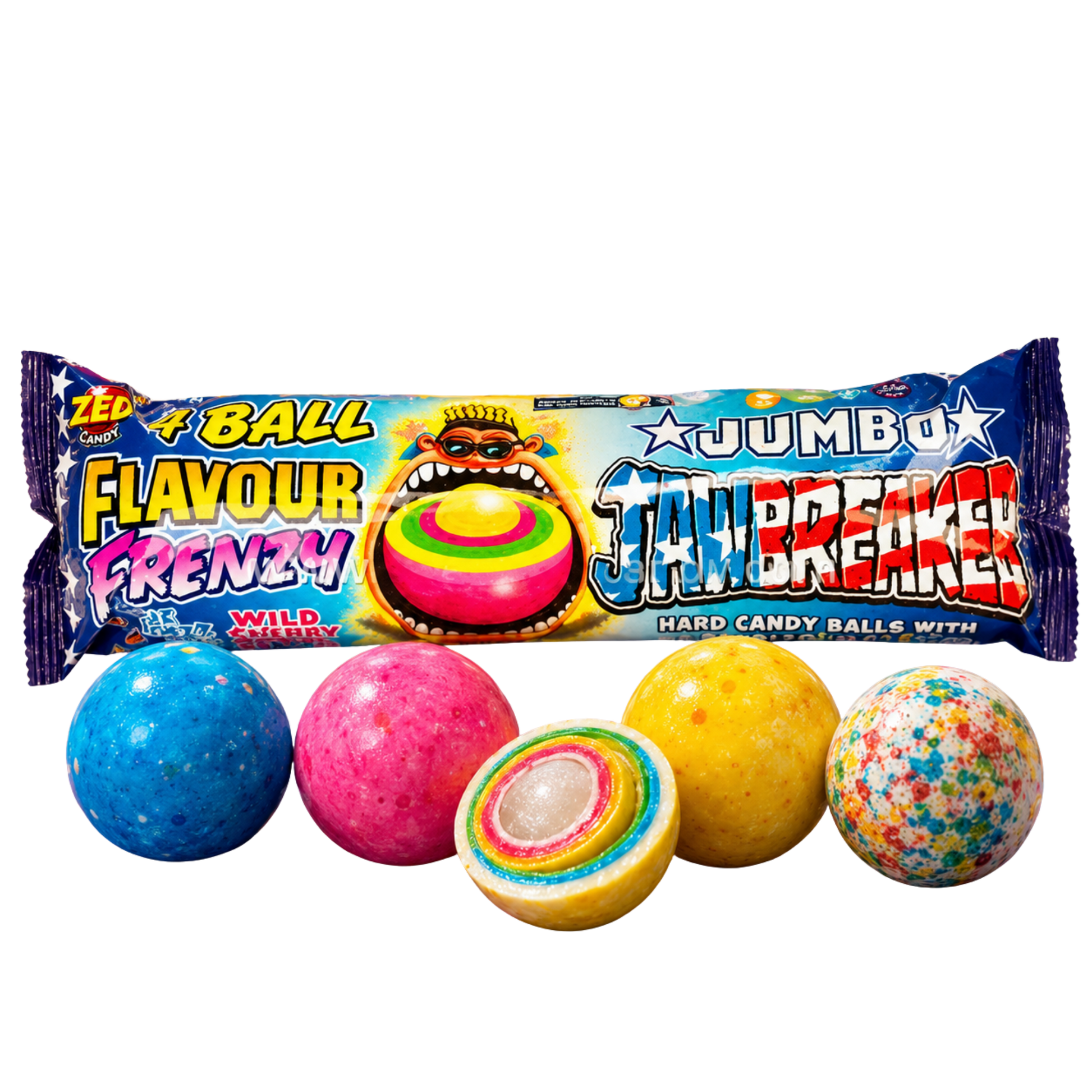 Zed Jumbo USA Jawbreaker 65,8 g – 4er-Pack – American Candy & Snacks – CANDYKÖNIG